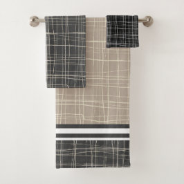 Conjunto De Toalhas Esboço de cinza moderna elegante 3