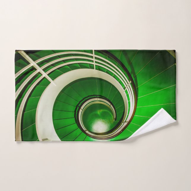 Conjunto De Toalhas Escada Circular Verde (Toalha de mão)