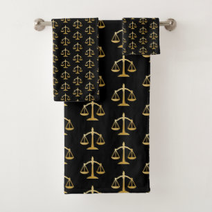 Conjunto De Toalhas Escalas do ouro do Tema da Lei de Justiça Padrão D