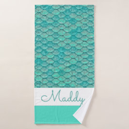 Conjunto De Toalhas Escalas Verdes do Mar Sereia