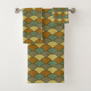 Conjunto De Toalhas Escamas de Dragão, Ventoinhas, Ondas, Seigaiha, Ca