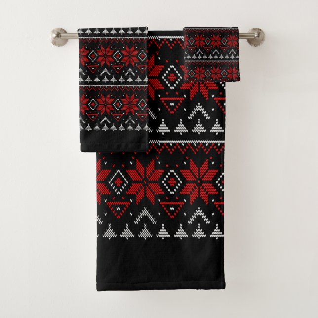 Conjunto De Toalhas Escandinavo, tricô (Insitu)