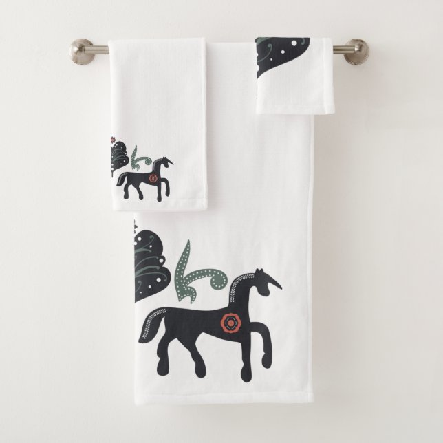 Conjunto De Toalhas Escandinavo Verde e Castanho (Insitu)