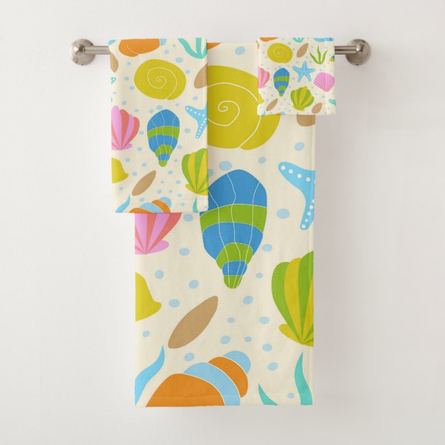 Conjunto De Toalhas Escaravelho submarino Colorido e ostras (Insitu)