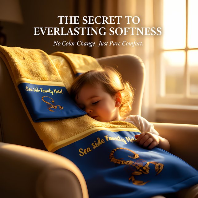 Conjunto De Toalhas Escorpião venenoso Dourado romântico com azul (Criador carregado)