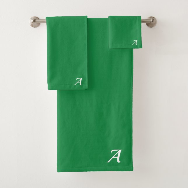 Conjunto De Toalhas esmeralda personalizada verde profundo natural per (Insitu)