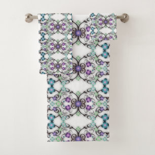 Conjunto De Toalhas Espantoso Olho das Flores Violetas Azuis
