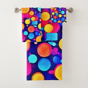 Conjunto De Toalhas Espectro dos círculos Abstrato coloridos
