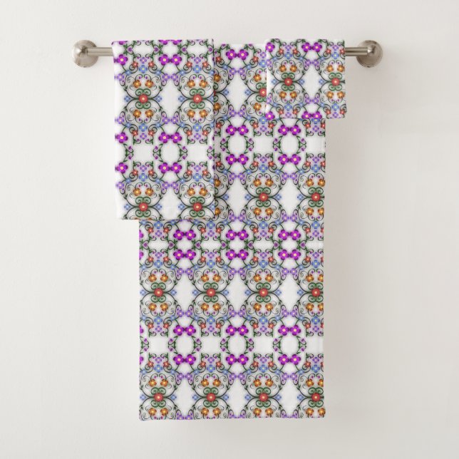 Conjunto De Toalhas Espetacular Olho das Flores Rosa (Insitu)