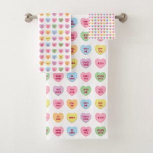 Conjunto De Toalhas Espetáculo de corações de conversa personalizada e