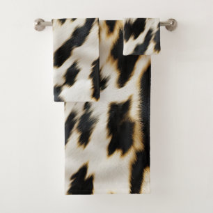 Conjunto De Toalhas Espinho branco preto