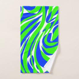 Conjunto De Toalhas espiral abstrato azul e verde