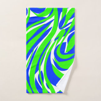 Conjunto De Toalhas espiral abstrato azul e verde