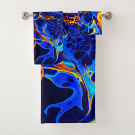 Conjunto De Toalhas espiral colorido trendy abstrato