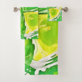 Conjunto De Toalhas Espiral do verde limão