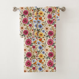 Conjunto De Toalhas Esplêndidas Flores de Outono