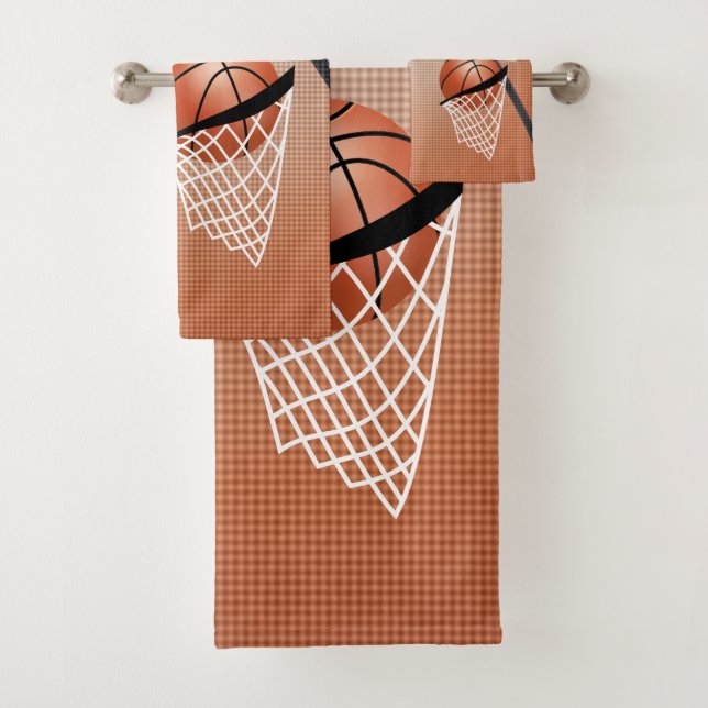 Conjunto De Toalhas Esporte 🏀 Basquete - Brown | Personalizar (Insitu)