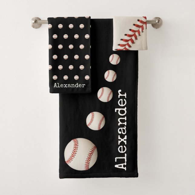 Conjunto De Toalhas Esportes de softball monograma (Insitu)