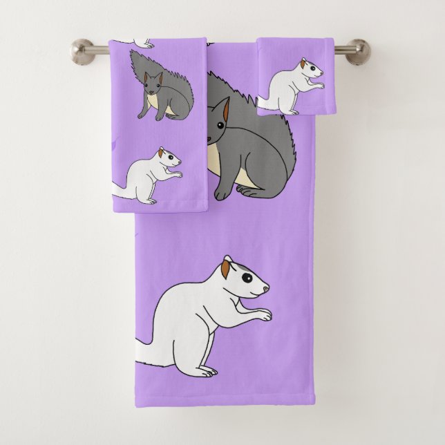 Conjunto De Toalhas Esquilos Roxo (Insitu)