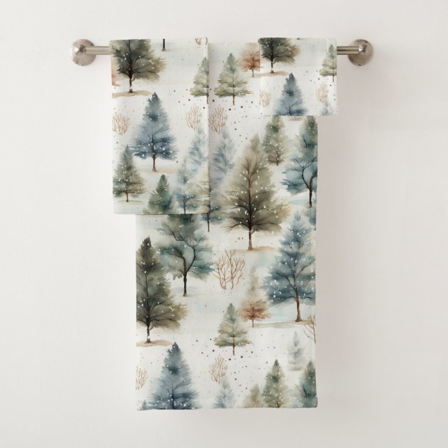 Conjunto De Toalhas Está nevando nos abetos - (Insitu)