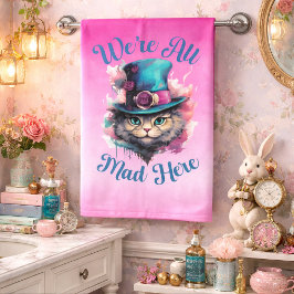 Conjunto De Toalhas Estamos Todos Loucos Aqui - Inspirado em Alice no 