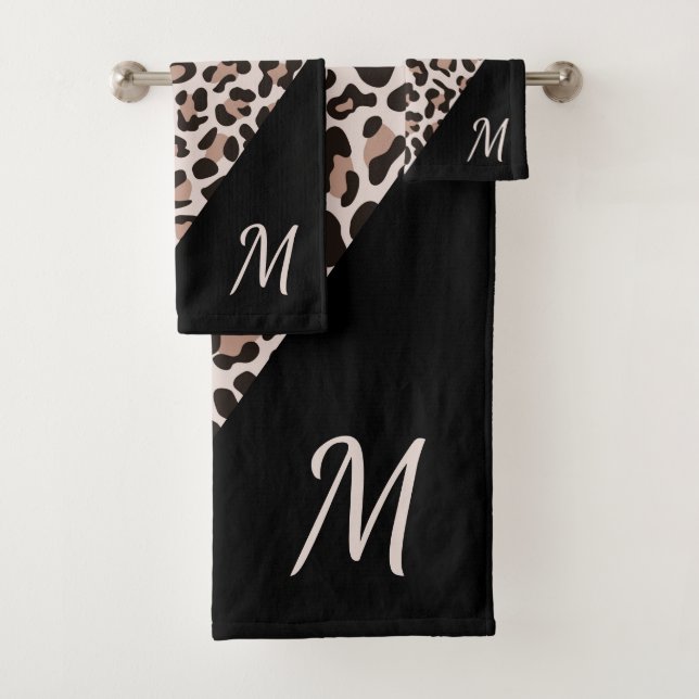 Conjunto de Toalhas Estampado com Oncinha e Monogr (Insitu)