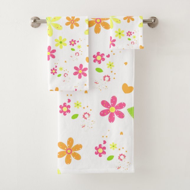 Conjunto De Toalhas Estilo de Hippy Floral Daisies (Insitu)