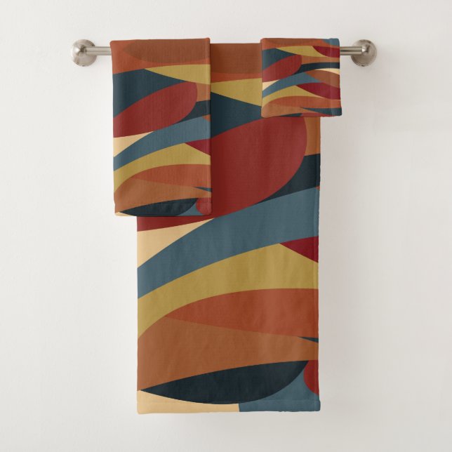 Conjunto De Toalhas Estilo de Vidro Geométrico Opaco Abstrato (Insitu)