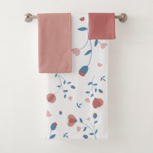 Conjunto De Toalhas Estilo Feminino Floral Cor-de-Rosa Estilo Bonito D
