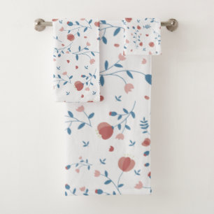 Conjunto De Toalhas Estilo Feminino Floral Cor-de-Rosa Estilo Bonito D