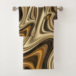 Conjunto De Toalhas Estilo mágico de mármore - castanho quente