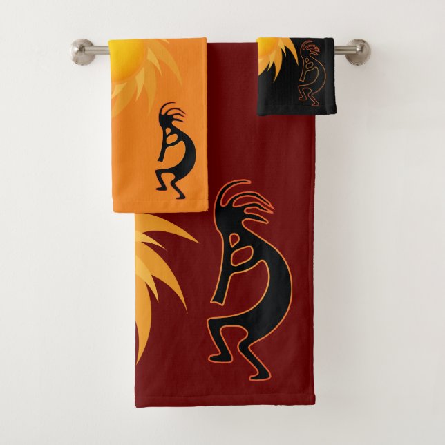 Conjunto De Toalhas Estilo Sudoeste Kokopelli Bath Towel Set (Insitu)