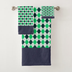Conjunto De Toalhas Estilo Verde Azul