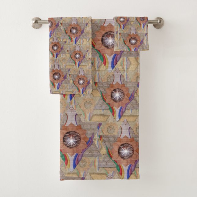 Conjunto De Toalhas 'Estrela de Davi' em couro e camurça (Insitu)