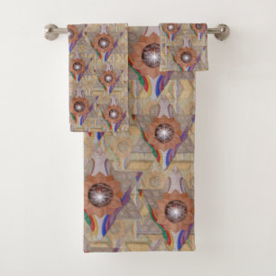 Conjunto De Toalhas "Estrela de David" em couro e camuflado