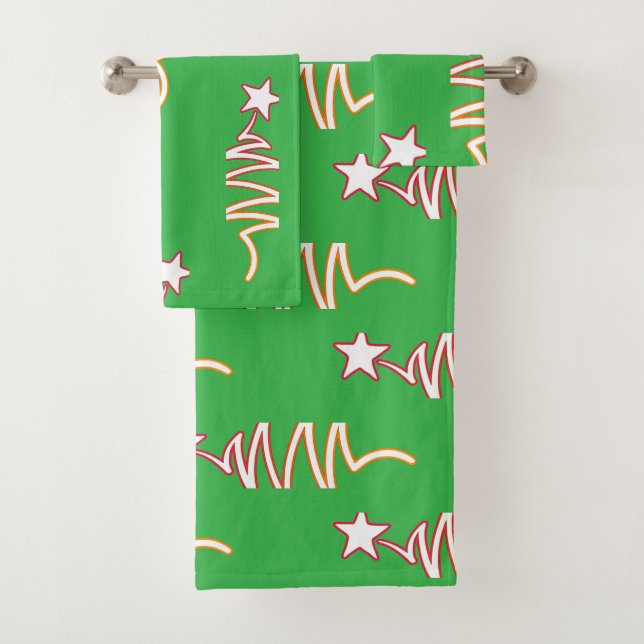 Conjunto De Toalhas Estrela de Natal Verde Férias  (Insitu)