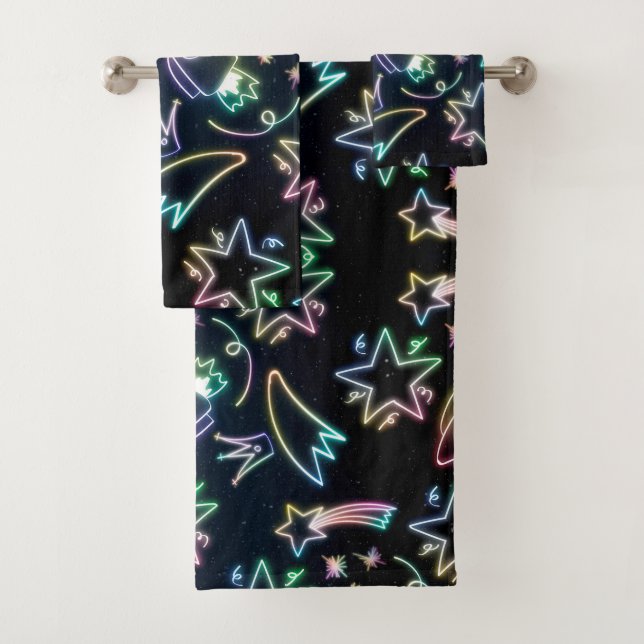 Conjunto De Toalhas estrela do foguete neon (Insitu)