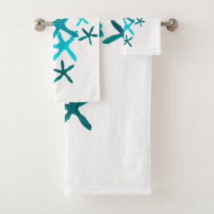Conjunto De Toalhas Estrela do mar azul