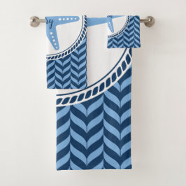 Conjunto De Toalhas Estrela-do-mar Azul Náutico costeira