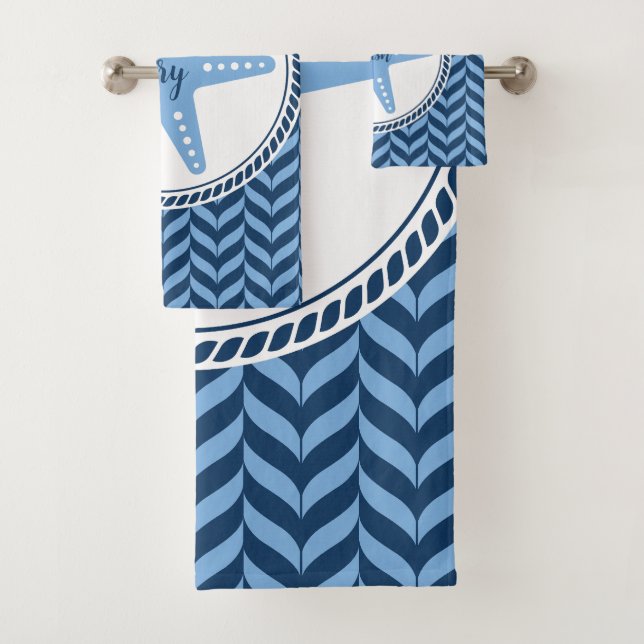 Conjunto De Toalhas Estrela-do-mar Azul Náutico costeira  (Insitu)