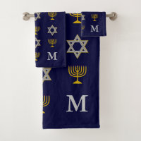 Estrela Judaica Moderna de David Menorah Monograma