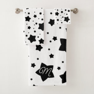 Conjunto De Toalhas Estrelas de Abstrato preto