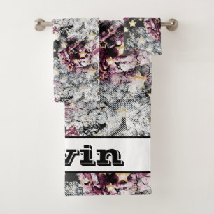 Conjunto De Toalhas estrelas Douradas grunge abstrato na moda