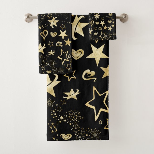 Conjunto De Toalhas Estrelas e Corações (Insitu)