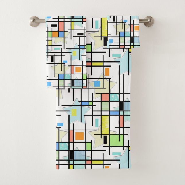 Conjunto De Toalhas Estrelas em um plano de fundo controlado. (Insitu)