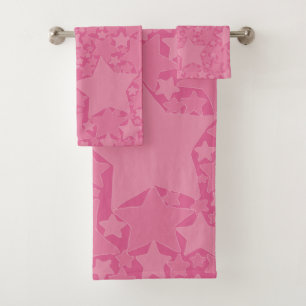 Conjunto De Toalhas Estrelas, Estrelas, Estrelas - Rosa