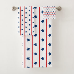 Conjunto De Toalhas Estrelas patrióticas e padrão de faixas