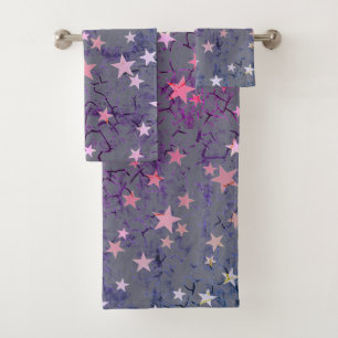 Conjunto De Toalhas Estrelas Vintage em Azul
