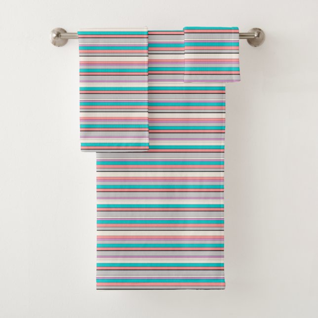 Conjunto De Toalhas Estrias aquáticas de cinza (Insitu)