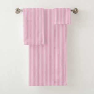 Conjunto De Toalhas Estrias de doces cor-de-rosa pálido